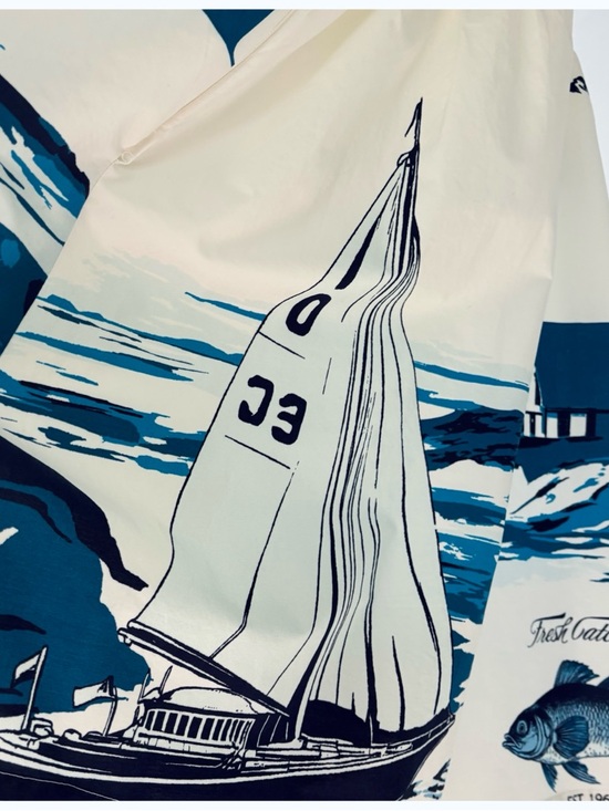 NWT Anthropologie Maeve Sleeveless Nautical Lighthouse Fish Midi Shirt Dress, XL - Picture 16 of 17